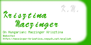 krisztina maczinger business card